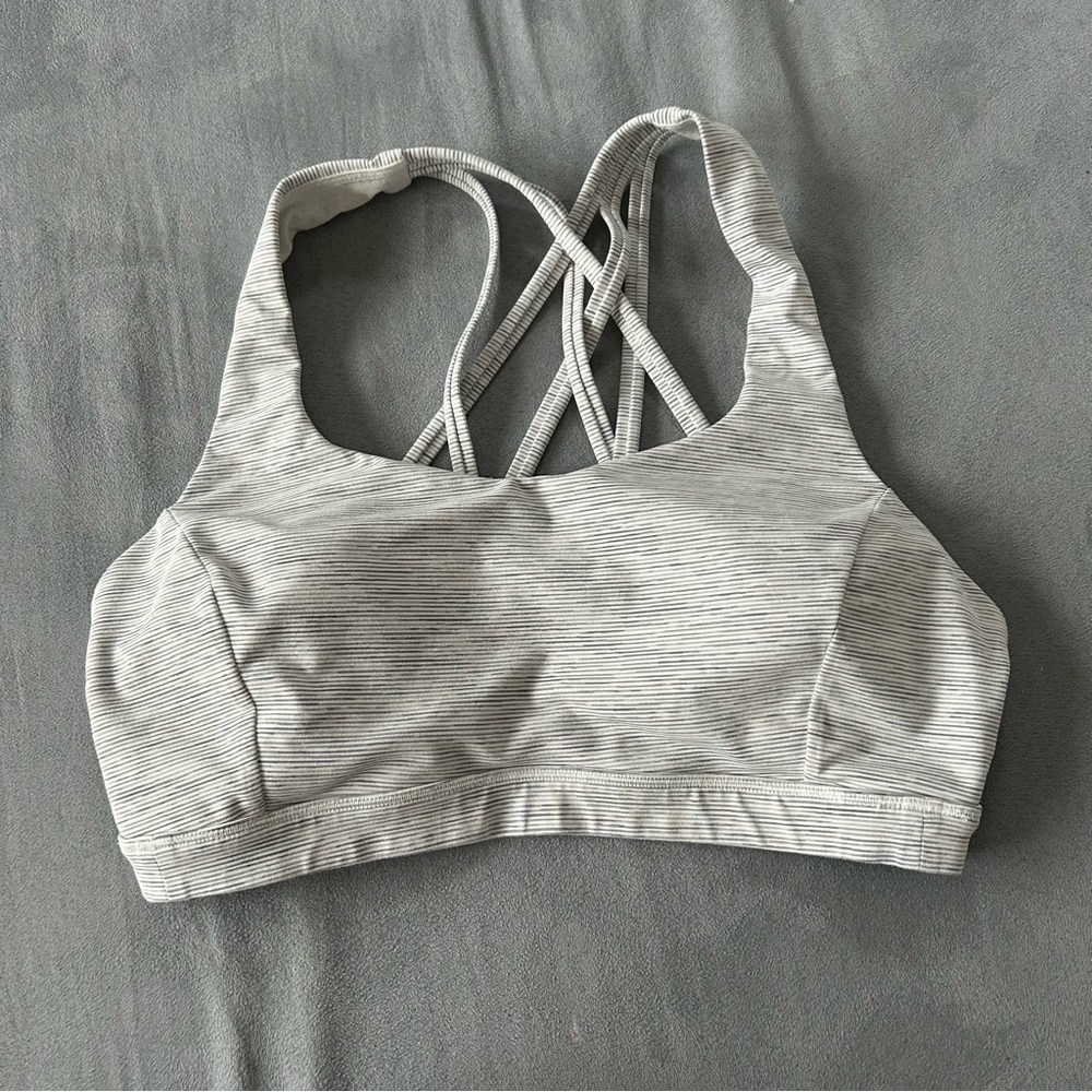 Lululemon energy bra 6 wee are from space white grey